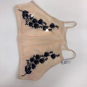Nude rhinestone bralette